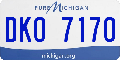 MI license plate DKO7170