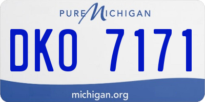 MI license plate DKO7171