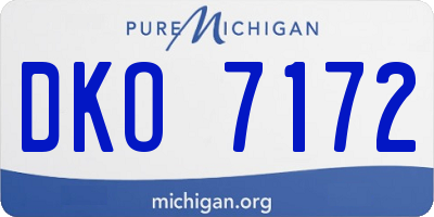 MI license plate DKO7172