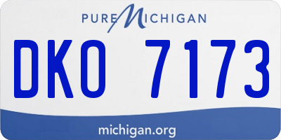 MI license plate DKO7173