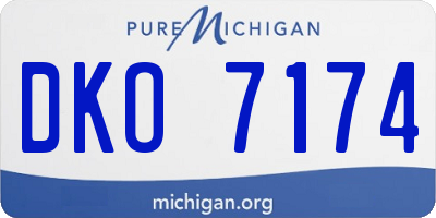 MI license plate DKO7174