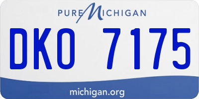 MI license plate DKO7175