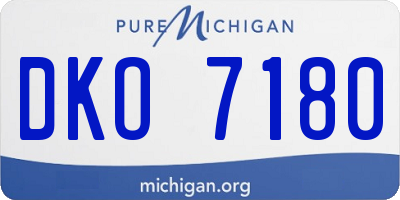 MI license plate DKO7180