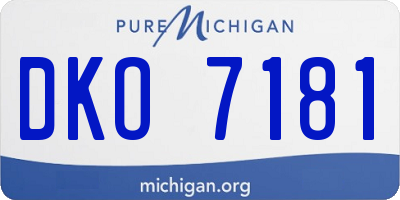 MI license plate DKO7181