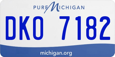 MI license plate DKO7182