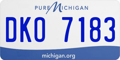MI license plate DKO7183