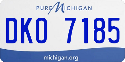 MI license plate DKO7185