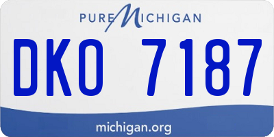 MI license plate DKO7187