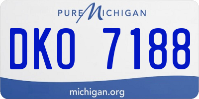 MI license plate DKO7188