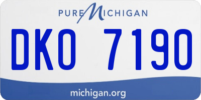 MI license plate DKO7190