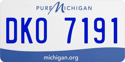 MI license plate DKO7191