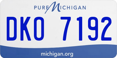 MI license plate DKO7192
