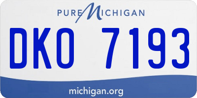 MI license plate DKO7193