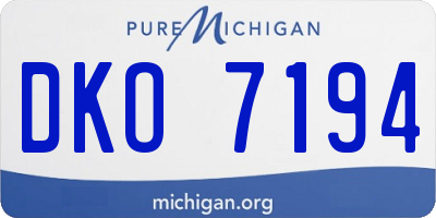 MI license plate DKO7194