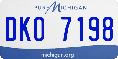 MI license plate DKO7198