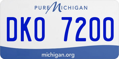 MI license plate DKO7200