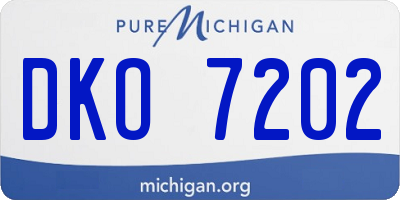 MI license plate DKO7202