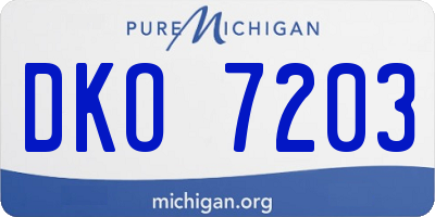 MI license plate DKO7203
