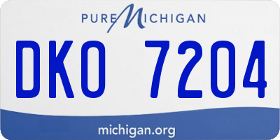 MI license plate DKO7204