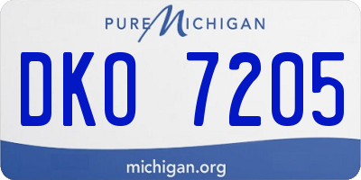 MI license plate DKO7205