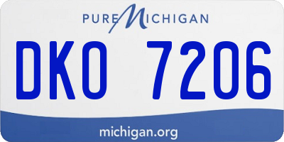 MI license plate DKO7206