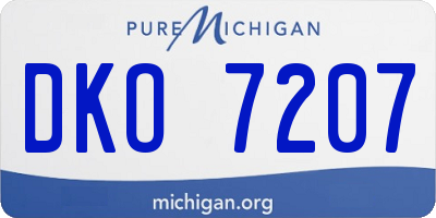 MI license plate DKO7207