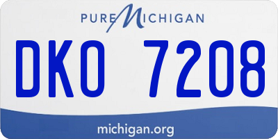 MI license plate DKO7208