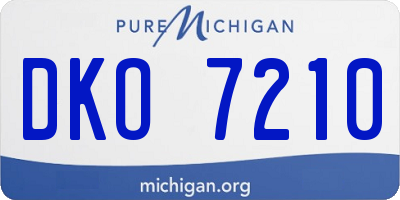MI license plate DKO7210