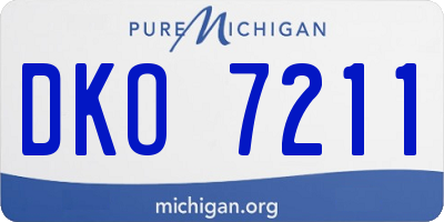 MI license plate DKO7211