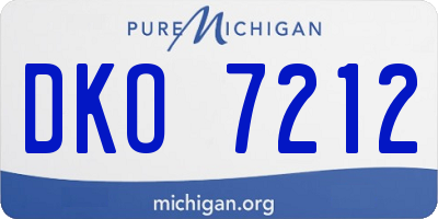MI license plate DKO7212
