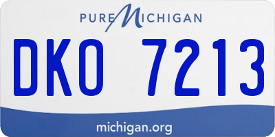 MI license plate DKO7213