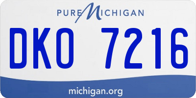 MI license plate DKO7216