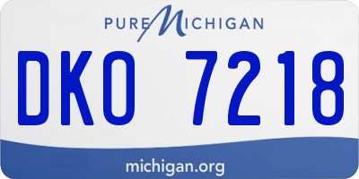 MI license plate DKO7218