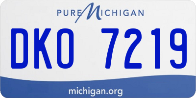MI license plate DKO7219