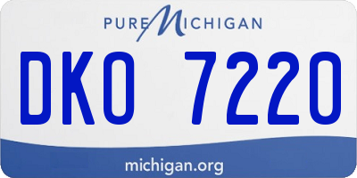 MI license plate DKO7220