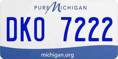 MI license plate DKO7222