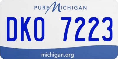 MI license plate DKO7223