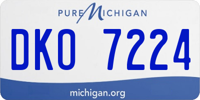 MI license plate DKO7224