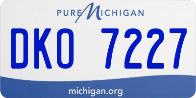 MI license plate DKO7227