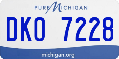 MI license plate DKO7228