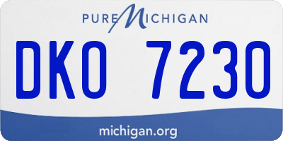 MI license plate DKO7230