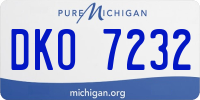 MI license plate DKO7232