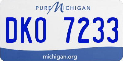 MI license plate DKO7233