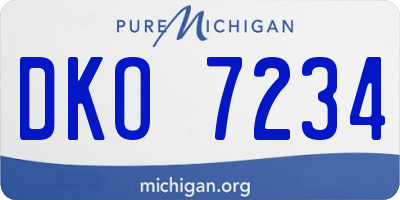 MI license plate DKO7234