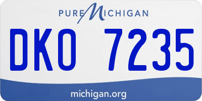 MI license plate DKO7235