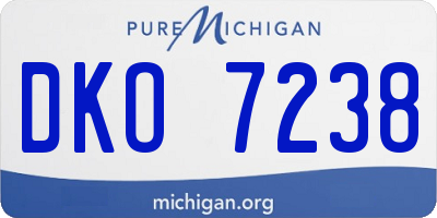 MI license plate DKO7238