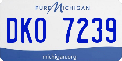 MI license plate DKO7239