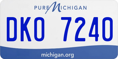 MI license plate DKO7240