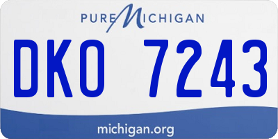 MI license plate DKO7243