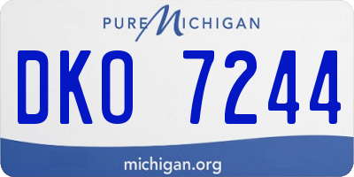 MI license plate DKO7244